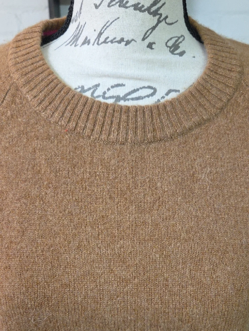 Lilly Pulitzer Charlisa Cashmere Brown Sweater with Pink Cuffs Medium - Picture 2 of 9